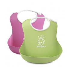BABYBJORN Soft Bib, Pink/Green, 2 Count