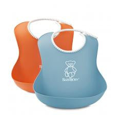 BABYBJORN Soft Bib, Orange/Turquoise, 2 Pack