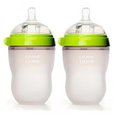 Comotomo 8-Ounce Baby Bottles in Green (2-Pack)