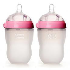 Comotomo 8-Ounce Baby Bottles in Pink (2-Pack)