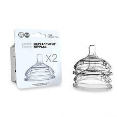 Comotomo Replacement Nipples in Medium Flow for Ages 3-6 Months (2-Pack)