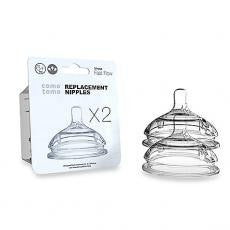 Comotomo Replacement Nipples in Fast Flow for Ages 6+ Months (2-Pack)