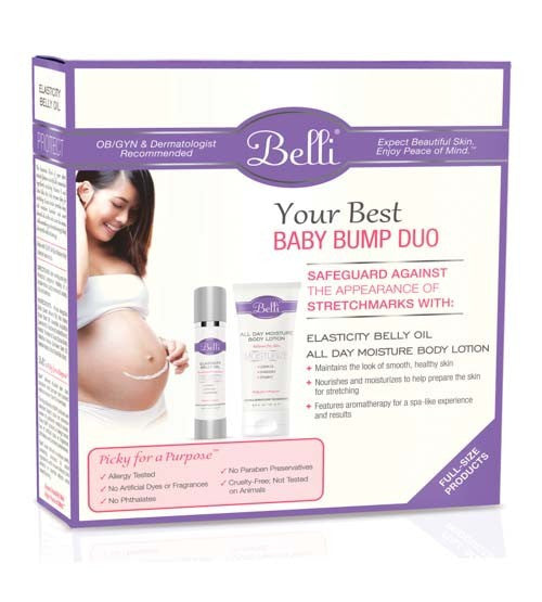 Belli Baby Bump Duo:Elasticity Belly Oil/All Day Moisturized Body Lotion